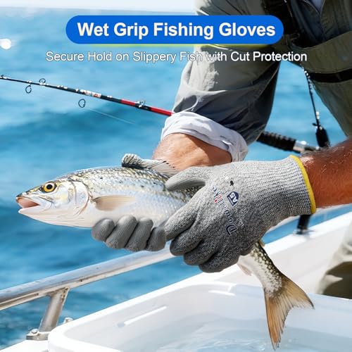 Dowellife Cut Resistant Work Gloves for Men & Women - ANSI A5 & EN388 Level 4, Breathable PU Coated, Grey Non-Marking - for Gardening, Fishing, Automotive, Construction, Wood Carving (X-Large, Grey) - size: X-Large (Pack of 1)