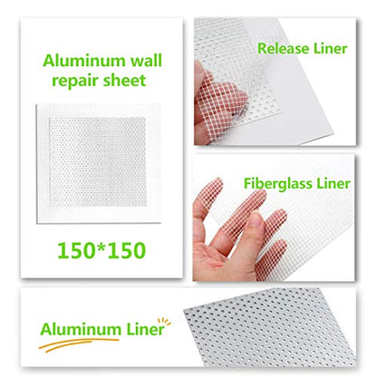 7pcs Drywall Repair Patch, 6" x 6" Drywall Patch Self Adhesive Aluminum Wall Repair Patch Kit - size: 6" x 6", 7 PCS
