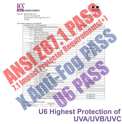 HTS HUNTERSKY Super Flexible Lightweight Anti Fog Wrap-Around U6 Clear Shooting Safety Glasses with ANSI Z87.1 Scratch Resist - color: Light Pink / Clear (1 Pack)