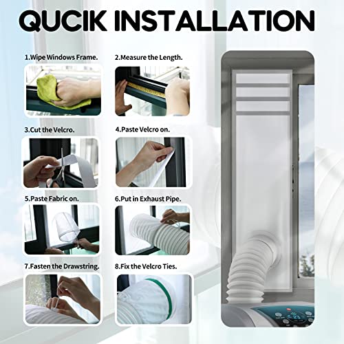 Loviga Portable Air Conditioner Window Kit, Window Vent Seal Kit for Portable Air Conditioner Dryer, 2022 Upgraded 100% Sealing Waterproof Easy to Install, 10x40-64 inches Length Adjustable - color: Sliding/Hung Window-10"x64" (25x162cm)