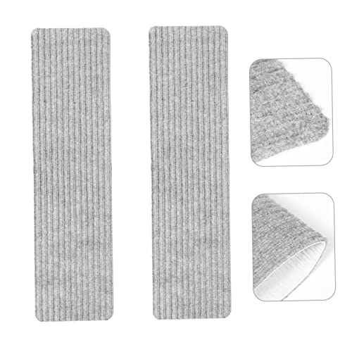 Brown Carpet Washable Rug 2pcs Stair Mat Washable Rug Non Skid Runners Self-Adhesive Stair Grey Face Cushion Non- TPR for Use in The Kitchen - color: Grey