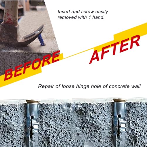 60 Pack Hollow Wall Anchor with Screws,Loose Hinge Hole Repair Kit for Concrete Wall, Metal Expansion Bolt for Drywall (5/16 inch) - size: 5/16 inch