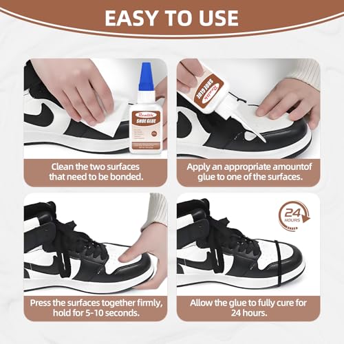 Shoe Glue Sole Repair - 60g Clear Strong Adhesive for Sneakers, Boots, Leather, Sandals, Rubber Soles, Handbags - with Anti-Clog Cap - size: 60g, style: Shoe Glue