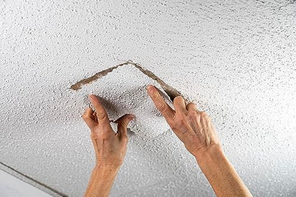 Hyde 09954 Popcorn Ceiling Patch Repair Kit, White, 2 9x6-inch Patches, 2 4-inch Round Patches, 2 Ounces of Joint Compound Drywall Mud, 2 Cotton Swabs - size: 2 9x6-inch Patches,, style: Peel and Stick