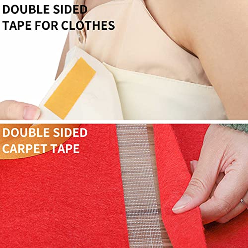 Birllaid Fabric Tape Multifunctional Double Sided Tape,Clear Tape for Clothes,Double Stick Carpet Tape Heavy Duty 1inchx33FT10m High Stickness Strong 2 Sided Tape - size: 1inchx33FT(10m)