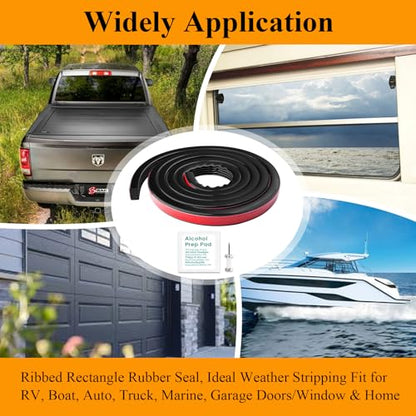 326A0004 Ribbed Bulkhead Seal Strip 3/5" X 65", Tonneau Cover Bulkhead/Service Kit/Self-Adhesive EPDM Foam Rubber Seal W/Tape/Ideal Weather Stripping - style: 1 Pc
