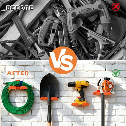 Trimmer Rack Wall Mount - Heavy Duty Wall Hanger for Grass Trimmer Garden Tools Chainsaw Hedge Trimmer 2 Pack Orange - size: 2 PACK