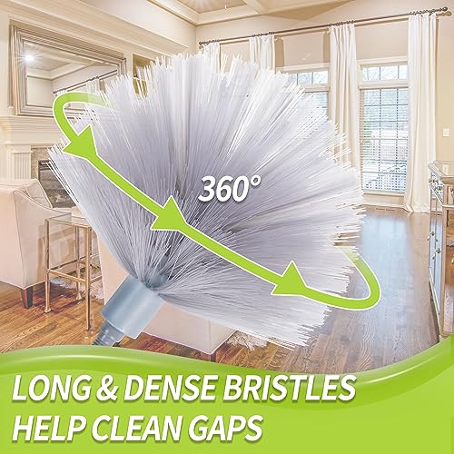 IVYROLL Cobweb Duster with Extension Pole, Spider Web Brush & Ceiling Cleaning Kit, 100" Microfiber Feather Duster Cleaner with Washable Head for Ceiling Fan, Furniture, Home - color: Set A: Spider Web Brush & Ceiling Duster