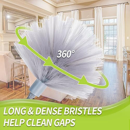 IVYROLL Cobweb Duster with Extension Pole, 100'' Microfiber & Chenille Ceiling Cleaner Kit, Reusable Feather Duster, Bendable, Washable - color: Set E: Spider Web Brush & Ceiling Duster & Chenille Duster