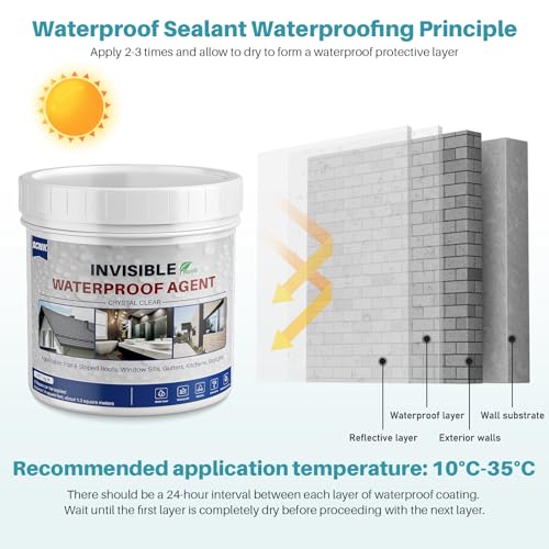 1000g Transparent Waterproof Coating Agent, Super Strong Waterproof Insulating Sealant, Invisible Waterproofing Sealant for Roofs, Walls, Indoor and Outdoor Use - size: 1000g