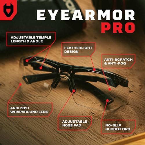 NoCry Anti Fog Safety Glasses for Men and Women – ANSI Z87 Rated, Scratch-Resistant Eyewear with Adjustable Temples and Nose Pad – 100% UV Eye Protection - color: Clear
