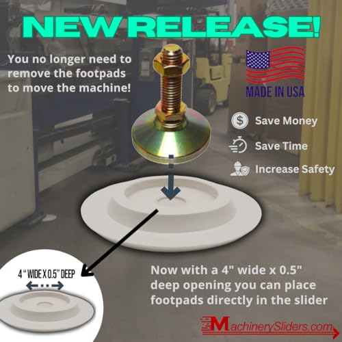 4-ct Machinery Moving Sliders, Wheeless, Compare to Heavy Equipment Machine Moving Dolly, Skates, Rollers (Multi-Directional)