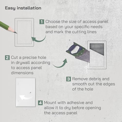 Vent Systems Access Panel for Drywall 6 x 10 Inch - Wall Hole Cover Plate - Metal Access Door with Handle - Plumbing Access Panel for Drywall - Service Shaft Crawl Space Door - Wall Access Panel - size: 6'' X 10''