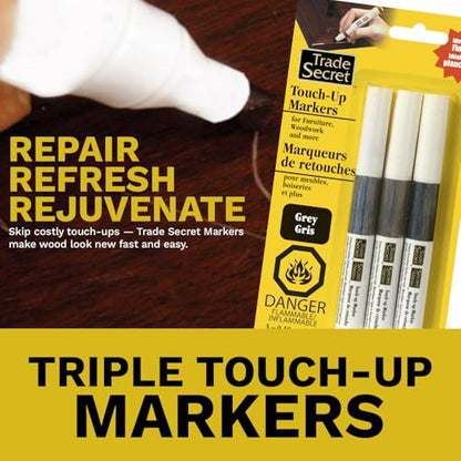 Trio Touch-Up Furniture Repair Markers (Grey Trends), Covers Nicks and Scratches, Floors, Cabinets, Tables - color: Grey