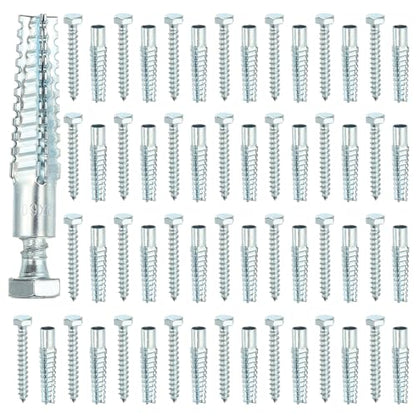 PATIKIL 30 Pcs Drywall Hollow Wall Anchors with Screws 0.31 x 2.56, Steel Dry Wall Anchors Kit for Wooden Concrete Plaster Hinge Hole Repair, Silver (10 x 60mm) - size: 10 x 60mm