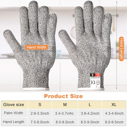 Xuhal 20 Pairs Cut Resistant Gloves Level 5 Protection Cutting Safety Kitchen Anti Cut Gloves for Kitchen (L) - size: Large