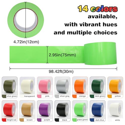 Heavy Duty Duct Tape 3 Inch X 33 Yards, 8.5 Mil Thickness, Multi Purpose Dark Green Duct Tape, No Residue, Waterproof and Tear by Hand - for Repairs, Industrial, Professional Use - color: Green, size: 3 inch X 33 Yards