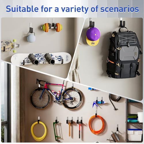 Heavy Duty Wall Hooks, Garage Storage Utility Hooks, Steel Wall Mount Hanger, Tool Organizer Hose Hanger Steel U Hooks for Garage & Garden (2, Black) - color: Black