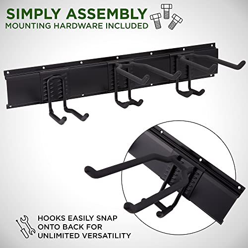 Tool Storage Rack, 8 Piece Garage Organizer, Metal, Wall mounted, Holder for Broom, Mop, Rake Shovel & Tools!