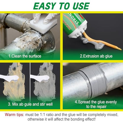 Heavy Duty Metal Glue, Waterproof Epoxy Casting Adhesive, Strongest Welding and Liquid Fillers for Metals Steel Iron Aluminum Plastics Ceramics Cement (Metal Glue 1 Pack)
