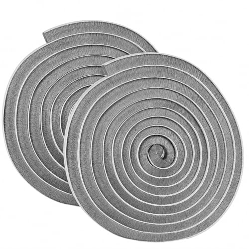 Weather Stripping Door Seal 2 Packs 0.6in (T x 0.4in (W) x 66FT,Grey Brush Self Adhesive Brush Seal Tape for Door Window Draft Stopper Noise Blocker Sliding Door - size: 2 Pack 0.6"x 0.4" x33FT