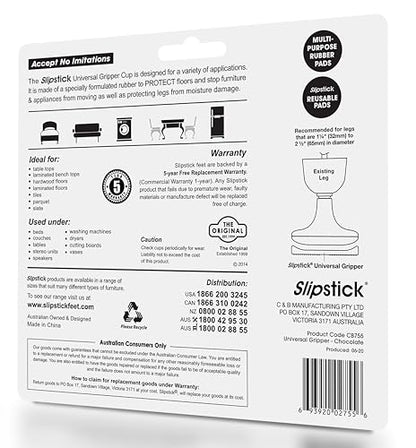 Slipstick Universal Non Slip Rubber Protector Pads (Set of 4) 3 Inch Round Gripper Pads to Prevent Sliding and Protect Hard Surfaces, Brown, CB755 - size: 3 Inch