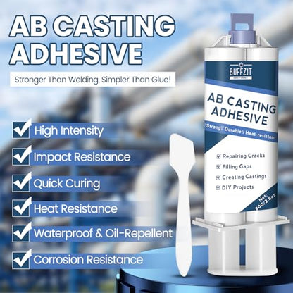 Super-Fast Casting Adhesive, Heavy Duty Epoxy Resin AB Glue, Waterproof & Heat Resistant, All-Purpose Bond for Metal, Plastic, Glass, Concrete & Ceramic Repair – 2.8oz/80g (Blue)