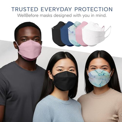 Well Before Welcome Series 3D KN95 Face Mask, Regular, Pack of 50 - color: Pink