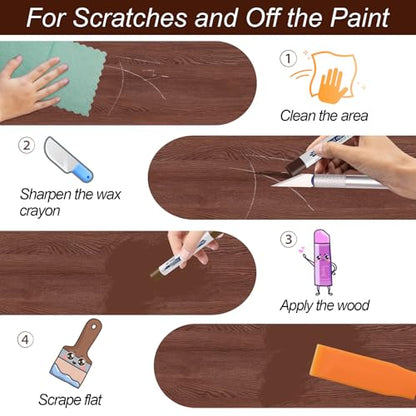 Wood Filler Sticks with Box, 16+4P Furniture Crayon Touch Up Wood Filler with 1P Knife, 1P Scraper and 1P Rag, Nail Hole Wax Sticks for Repairing Scratches and Nail Holes (16p) - size: 16p