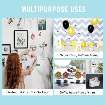 Strong Adhesive Dots Double Sided, Clear Museum Putty, Sticky Tack Glue Removable Mounting Putty for Wall Hanging, Crafts, Balloons, Poster, Museum, Decorations - size: 0.4"-84pcs
