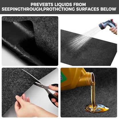 Oil Spill Mat, 36 * 60in Garage Floor Mat for Under Car, Absorbent Oil Pad, Waterproof Backing Protects Floor(2 Pack) - size: 3' x 5' (36*60)