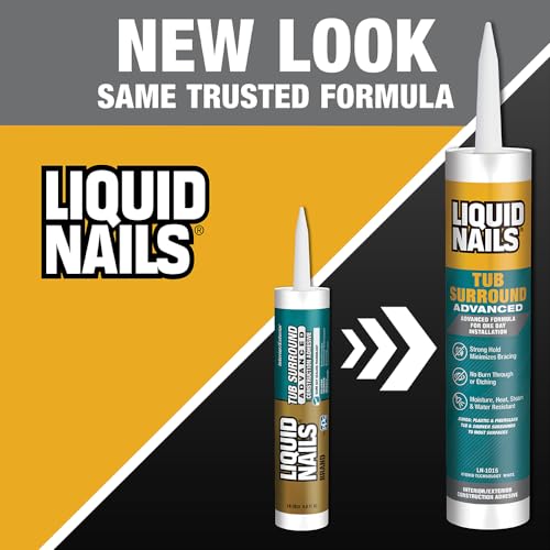 Liquid Nails 10 oz Tub Surround Interior/Exterior Advanced Construction Adhesive - size: 10 Ounce, style: Tub Surround Advanced