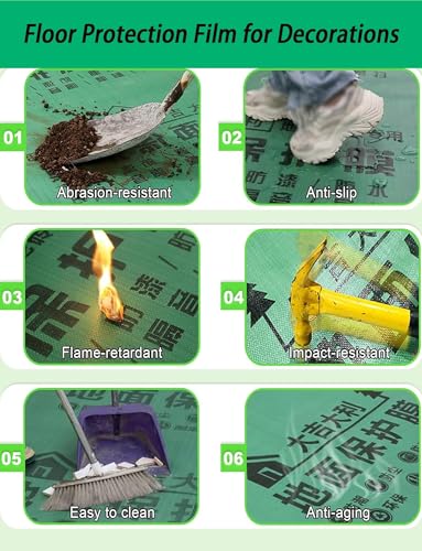 Heavy-Duty Floor Protection Mat for Tile/Laminate, Thick EVA Non-Slip Cover, Waterproof & Dustproof for Home Renovation(5600x120cmx2.2mm) - size: 5600x120cmx2.2mm