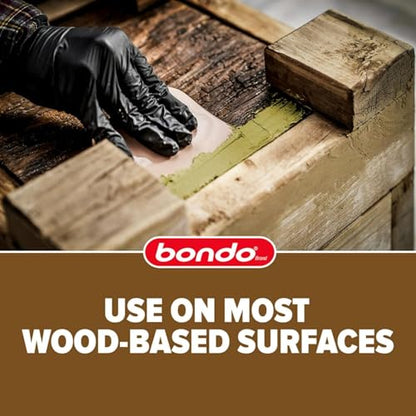 3M Bondo Wood Filler – 30 fl oz, High-Performance Two-Part Formula for Interior and Exterior Wood Repairs, Fast-Curing, Paintable, Stainable