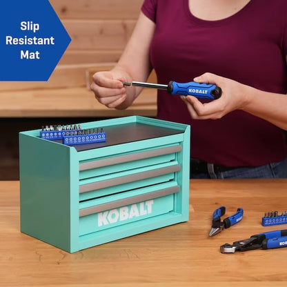 Mini 3-Drawer Steel Tool Box Teal - color: Teal, size: 3 Drawer