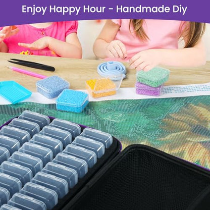 Douorgan Diamond Painting Storage Containers Portable Bead Organizer Shockproof Bead Art Storage Case Jewelry Beads Storage Box (30 Small Boxes) - size: Medium - 30 Small Boxes