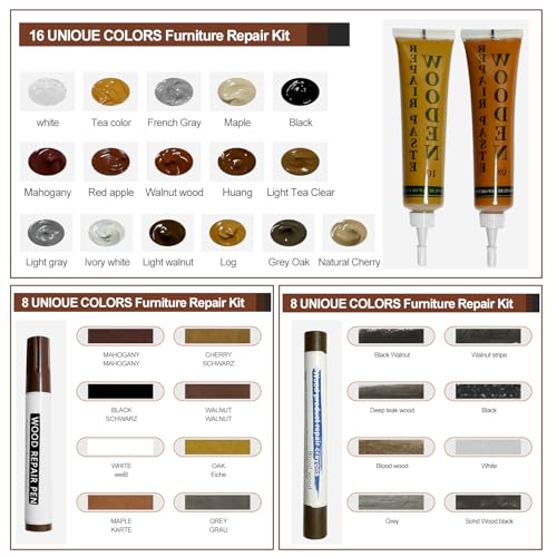 Wooden Furniture Repair kit - a Set of 43 Stain Sticks. Wood Scratch Repair, Floor Scratch Repair, Used for Scratches and Cracks in Wooden Floors, Tables, cabinets, Wooden Doors and Other Hardwood