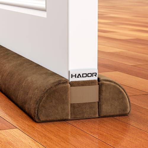 HADOR Door Draft Stopper for Bottom of Door, 36 Inch Under Draft Air Noise Light Blocker 30"- 36" Double Side Triangle Soundproof Sweep Filler Seal Gap up to 1.7" for Patio Sliding Door Guard, Brown - color: Brown, size: 1 Pack-36 Inch