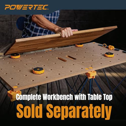 POWERTEC Arachni-Flex Portable Workbench 2x8ft Collapsible Workstand - Heavy Duty Folding Work Table Base, 2500 lbs Capacity 36 Inch Work Height, No Assembly Mobile Work Station w/Carry Strap (71928) - style: 2x8ft Base