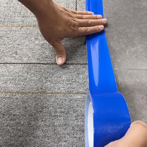 Blue Duct Tape, 2 Inches x 32 Yards, Heavy Duty Waterproof, Strong, Durable, Easy-Tear by Hand, Residue-Free for Home Repairs, Industrial, Fixed Carpet Edge, DIY Projects - color: Blue