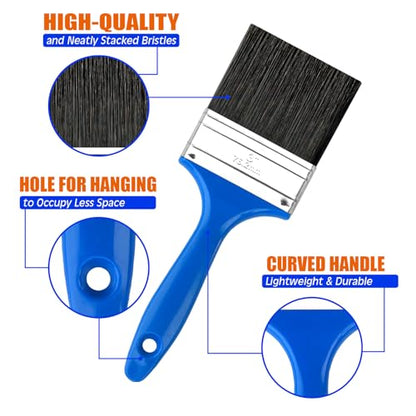 King Origin 3 Inch Paint Brush, 1-Pack, Wide Paint Brush for Painting Walls & Large Surfaces, Furniture, Crafts, Stain Brush, Painting Brush - color: 1 Pack, 3 Inch