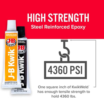 J-B Weld 8276 KwikWeld Quick Setting Steel Reinforced Epoxy - Dark Grey 2 oz - size: 2 Oz