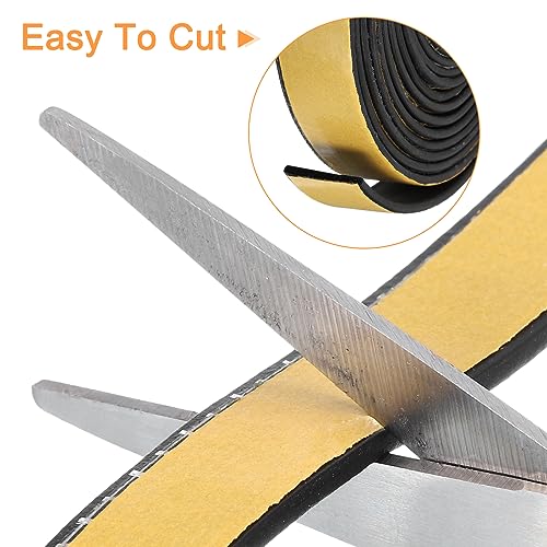 uxcell Weather Stripping 1" W x 1/8" T x 13ft L Adhesive Door Window Seal Strip Foam Seal Tape for Doors Window Insulation - size: 1"W x 1/8"T x 13ft L