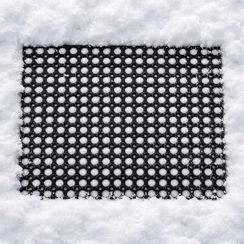 Heavy-Duty Rubber Mat, 24x32 Inches, Anti-Slip Door Mat for Residential & Commercial Use, Weather-Resistant, Honeycomb Design for Dirt Scraping, Easy Maintenance, Ideal for Indoor & Outdoor Entrances - size: 2' x 2'8" (Rectangular)