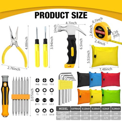 102 Pieces Mini Operation Tool Kit Bulk for Christmas Child Shoebox Gift Small Emergency Compact Tool Set for Beginner, Apartment, Office,DIY Projects, Home Maintenance