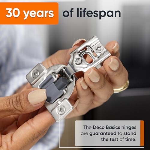 Decobasics 4 Pack Soft Close Cabinet Hinges – 3/4" Overlay for Kitchen Cabinet Doors, Face Frame Concealed Hidden Hinges – Stainless Steel, Self-Closing with 3-Way Adjustment & Slow Close Damper - size: 3/4 Inch
