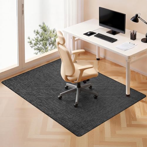 Office Chair Mat,40"x55" Anti-Slip Waterproof Hardwood Floor Chair Mat,Heavy Duty Floor Protector Rolling Chairs for Home Office(Black) - color: Black Pvc, size: 40"x55"