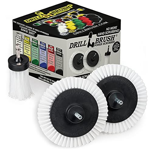 3 Pack Drill Brush Power Scrubber Cleaning Brush - Soft White Drill Brush Set - Car Detailing Kit - Cleaning Drill Brush Set for crevices and Hard to get to Areas - Power Scrubbing Brush for Drill - color: White
