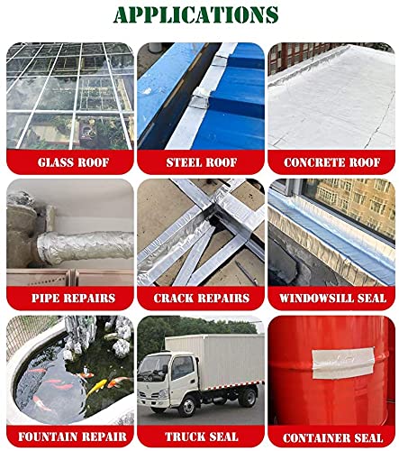 LLPT Aluminum Butyl Tape Butyl 4 Inch x 16.5 Feet Waterproof Leak Sealing Tape for Metal Roof Flashing RV Roof Patching Window Gutter Leak Repair (AB436) - size: 4" x 16.5 Ft