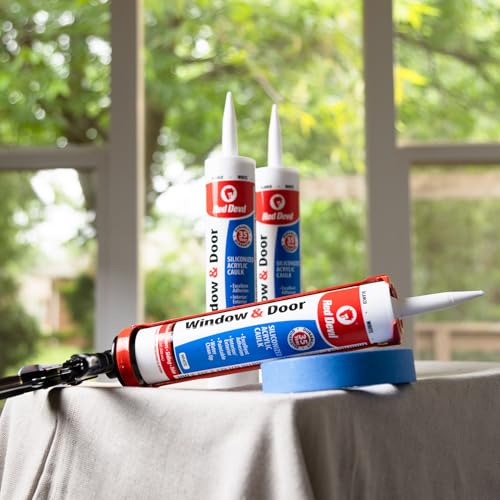 Red Devil 0876 Window & Door Silicon Acrylic Clear Caulk, Waterproof, 10.1 oz, Pack of 1, Made in USA - color: Clear, style: Pack of 1